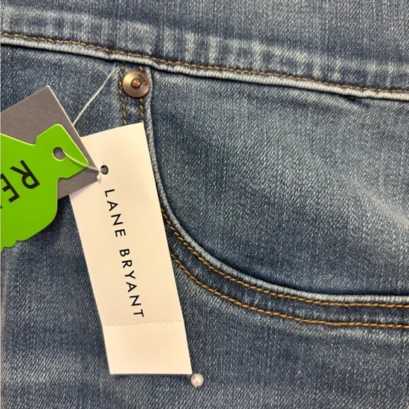 Lane Bryant Blue Straight Leg Jeans with Pearl Accents NWT - Picture 4 of 6